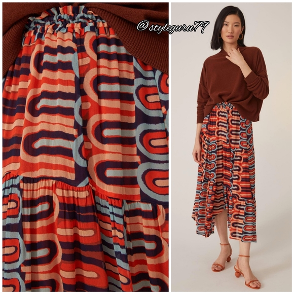 Anthropologie Dresses & Skirts - NWT, Anthropologie, FLOWY ABSTRACT MIDI SKIRT